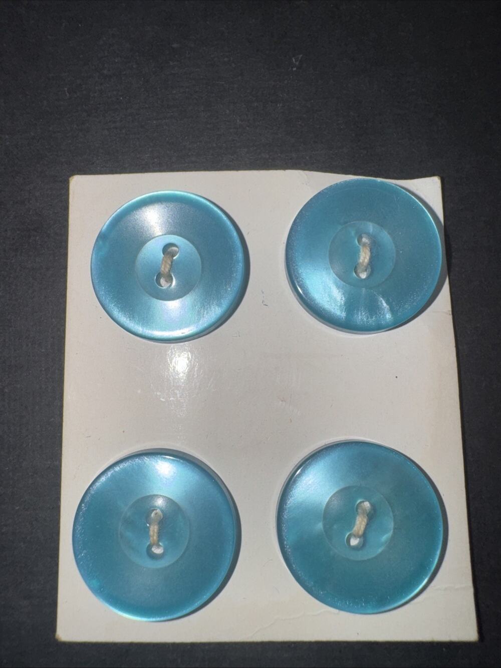 Vintage Le Chic Buttons Blue Lucite Japan B Blumenthal NOS Set of 4 Card